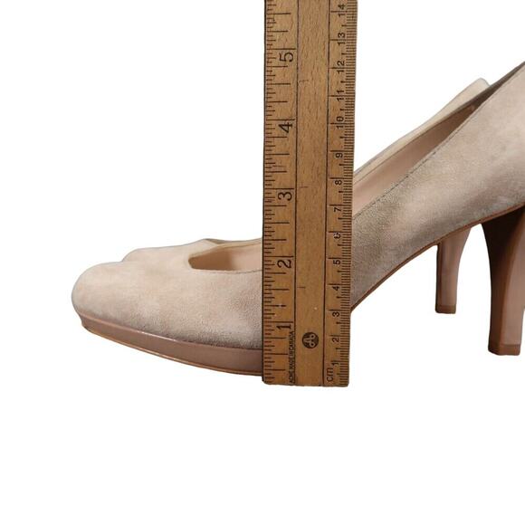 Franco Sarto Shoes Womens 7.5 Pump Platform Fashion Suede Beige Round Toe Orlina - Picture 7 of 16